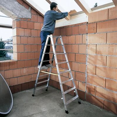 ZARGES Aluminiumleiter - 2x5 Stufen - Klappbar - Max 150kg - Stahlhaken ZARGES Aluminiumleiter - 2x5 Stufen - Klappbar - Max 150kg - Stahlhaken