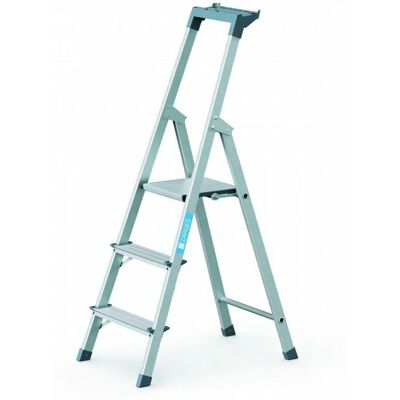 Zarges S 3 Stufen - Stehleiter - Aluminium - Rutschfeste Plattform - 3 Stufen Zarges S 3 Stufen - Stehleiter - Aluminium - Rutschfeste Plattform - 3 Stufen