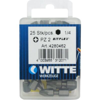 WITTE 428046 - Puntas Pozidriv de 25mm de Alta Calidad - Bits para destornillador WITTE 428046 - Puntas Pozidriv de 25mm de Alta Calidad - Bits para destornillador