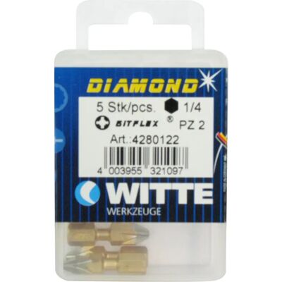 Witte 428012 - 5 Puntas en caja de plástico - 25 mm - Diamond Flex - PZ 2 Witte 428012 - 5 Puntas en caja de plástico - 25 mm - Diamond Flex - PZ 2