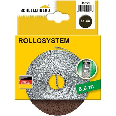 Cinta para Persianas Schellenberg - 14mm, 6m, Marrom - Cinta de persiana Cinta para Persianas Schellenberg - 14mm, 6m, Marrom - Cinta de persiana