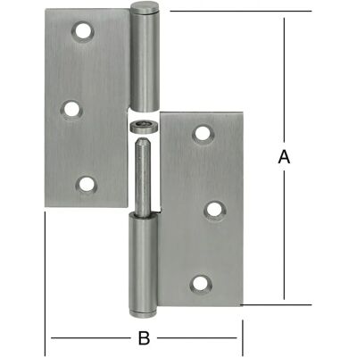 Vormann Edelstahl Türbeschlag 90x90mm - Rechts, Gerollt, Aushebbar Vormann Edelstahl Türbeschlag 90x90mm - Rechts, Gerollt, Aushebbar