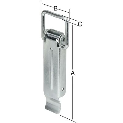 Vormann Cierre de caja - 74x30mm - Galvanizado azul - Sin ganchos Vormann Cierre de caja - 74x30mm - Galvanizado azul - Sin ganchos