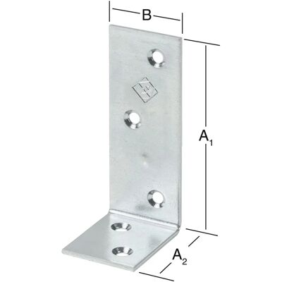 Vormann Balkenwinkel 180x120mm - Stahl, Blau verzinkt Vormann Balkenwinkel 180x120mm - Stahl, Blau verzinkt
