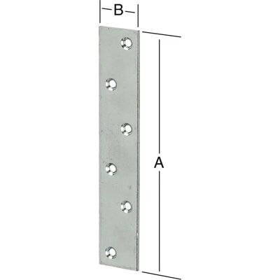 Vormann Piastra di collegamento 170x30mm Zincata - Acciaio Vormann Piastra di collegamento 170x30mm Zincata - Acciaio