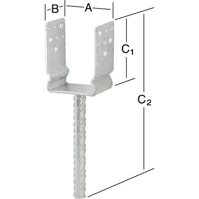 Vormann 0763100221 - U-Form - verzinkt - 91x60x125/325 mm - Stützenschuh Vormann 0763100221 - U-Form - verzinkt - 91x60x125/325 mm - Stützenschuh