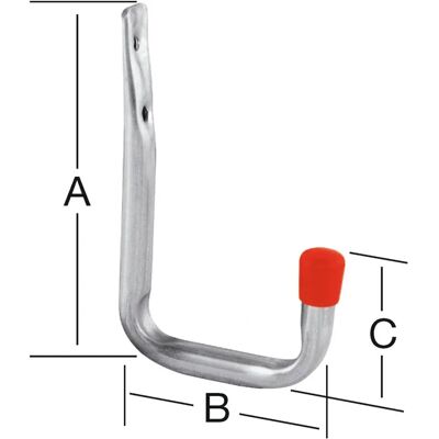 Vormann Modell 5 Wandhaken - Verzinkt mit roter Endkappe Vormann Modell 5 Wandhaken - Verzinkt mit roter Endkappe