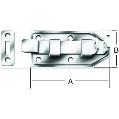 Vormann Türschlossriegel - 120x56mm - Stahl, Blau verzinkt Vormann Türschlossriegel - 120x56mm - Stahl, Blau verzinkt