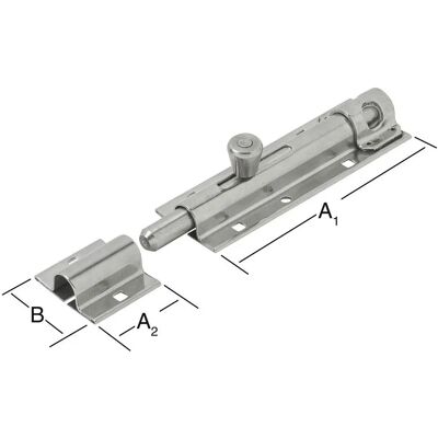 Vormann - Barra de cierre para puerta, con lazo, con cerradura, recta - 130x43,5 mm, Plata Vormann - Barra de cierre para puerta, con lazo, con cerradura, recta - 130x43,5 mm, Plata
