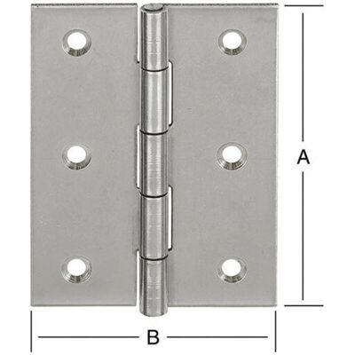 Cerniere in acciaio inossidabile Vormann 10502 - 80x58mm, 1,5mm di spessore, Confezione da 20 Cerniere in acciaio inossidabile Vormann 10502 - 80x58mm, 1,5mm di spessore, Confezione da 20