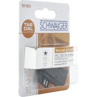 Schwaiger TST4215533 Kabel-Geschlechtswechsel - Kabel-Geschlechtswechsel für TAE-F und RJ-45, Schwarz Schwaiger TST4215533 Kabel-Geschlechtswechsel - Kabel-Geschlechtswechsel für TAE-F und RJ-45, Schwarz
