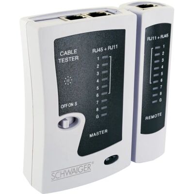 Schwaiger NWM1 531 - Netzwerkkabeltester RJ45/RJ11 Schwaiger NWM1 531 - Netzwerkkabeltester RJ45/RJ11