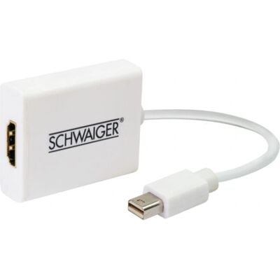Schwaiger - Mini DisplayPort-zu-HDMI Adapter - 15 cm - Weiß - Adapter Schwaiger - Mini DisplayPort-zu-HDMI Adapter - 15 cm - Weiß - Adapter