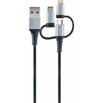 Cavo USB Schwaiger LKU 100 - 1,5m, USB 2.0, Micro-USB B, Nero, Argento Cavo USB Schwaiger LKU 100 - 1,5m, USB 2.0, Micro-USB B, Nero, Argento