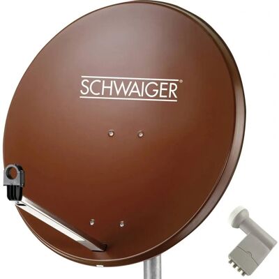 Sistema de Antena Parabólica de Satélite Schwaiger - 80cm, LNB Cuádruple, Rojo Sistema de Antena Parabólica de Satélite Schwaiger - 80cm, LNB Cuádruple, Rojo