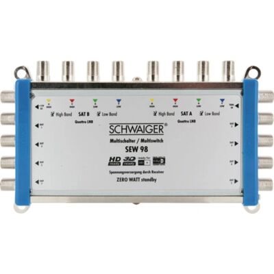 Schwaiger SEW98 531 Satelliet Multiswitch - 9 Ingangen 8 Uitgangen Schwaiger SEW98 531 Satelliet Multiswitch - 9 Ingangen 8 Uitgangen
