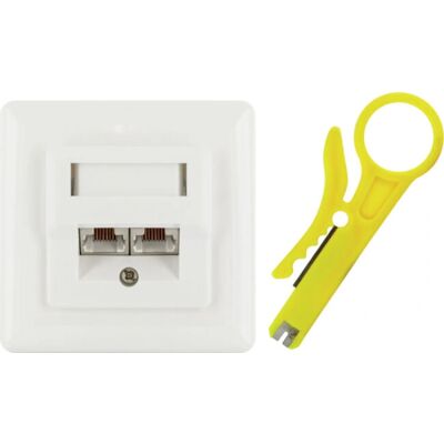 Schwaiger Weiße RJ-45 Netzwerkdose - Standard CAT 6 - Mit Werkzeug Schwaiger Weiße RJ-45 Netzwerkdose - Standard CAT 6 - Mit Werkzeug