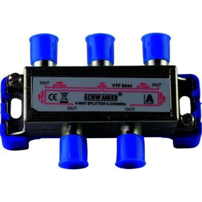 Schwaiger VTF8844 241 4-cestný kabelový rozdělovač - Kabelový rozdělovač Schwaiger VTF8844 241 4-cestný kabelový rozdělovač - Kabelový rozdělovač