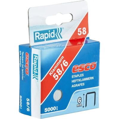 Rapid Model 58 Staples - Galvanized Wire 6mm - Pack of 5000 Rapid Model 58 Staples - Galvanized Wire 6mm - Pack of 5000