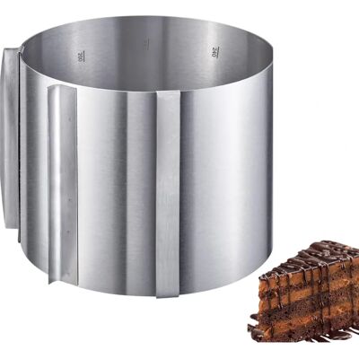 Anneau à gâteau Surprise Westmark - Réglable 30x15cm - Argent - Publicité Anneau à gâteau Surprise Westmark - Réglable 30x15cm - Argent - Publicité