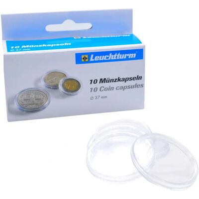 Capsules de pièces Leuchtturm - Pack de 10 pour monnaies 30-39mm - Publicité Capsules de pièces Leuchtturm - Pack de 10 pour monnaies 30-39mm - Publicité