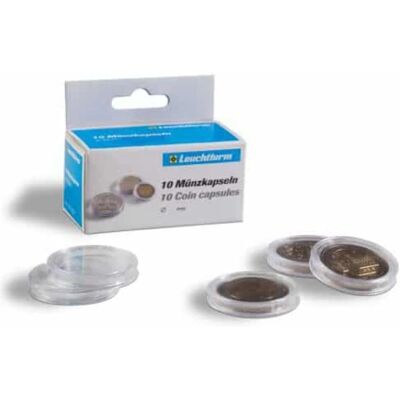 Capsules de pièces Leuchtturm 40-49mm Pack de 10 - Accessoire de collection - Publicité Capsules de pièces Leuchtturm 40-49mm Pack de 10 - Accessoire de collection - Publicité