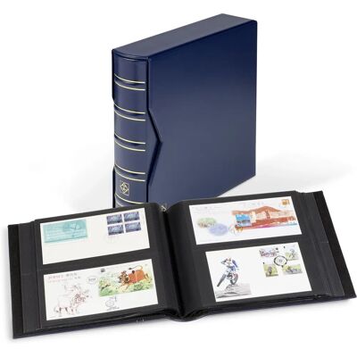 Album Bleu Leuchtturm pour 200 FDCs/Letters - Album - Publicité Album Bleu Leuchtturm pour 200 FDCs/Letters - Album - Publicité
