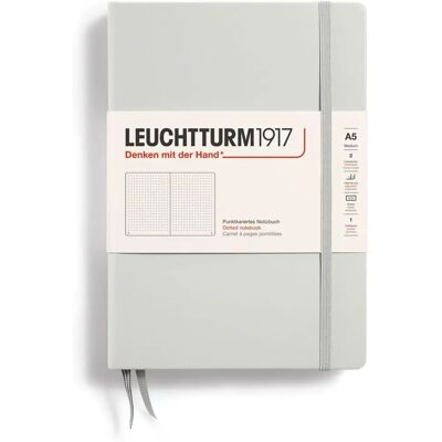 LEUCHTTURM1917 Leuchtturm Cuaderno Punteado Dura Cubierta Número A5 Gris Claro LEUCHTTURM1917 Leuchtturm Cuaderno Punteado Dura Cubierta Número A5 Gris Claro