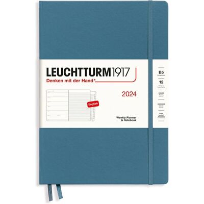Leuchtturm 2024 Planner Hebdomadaire B5 & Cahier - Stone Blue Leuchtturm 2024 Planner Hebdomadaire B5 & Cahier - Stone Blue