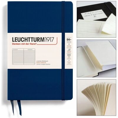 Leuchtturm1917 - B6+ Notebook - Bleu marine - Ligné - Notebook - Publicité Leuchtturm1917 - B6+ Notebook - Bleu marine - Ligné - Notebook - Publicité