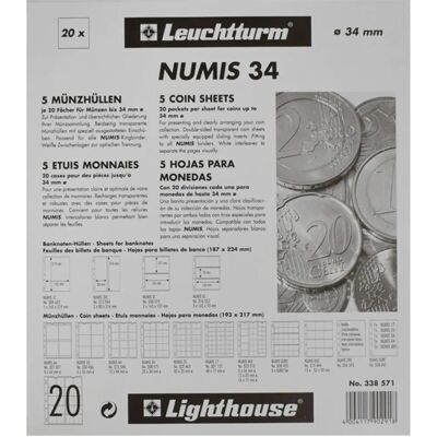Leuchtturm 338571 Münzbögen - 5er Pack - Münzaufbewahrung Leuchtturm 338571 Münzbögen - 5er Pack - Münzaufbewahrung