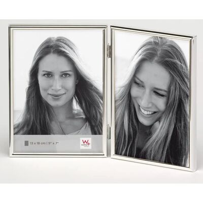 Cadre photo Walther Chloe Argenté - 2 Photos - Portrait & Paysage Cadre photo Walther Chloe Argenté - 2 Photos - Portrait & Paysage
