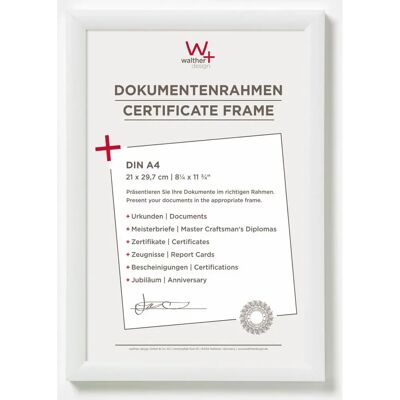 Walther Design KP130W Weiß Bilderrahmen - Fotrahmen A4 Walther Design KP130W Weiß Bilderrahmen - Fotrahmen A4