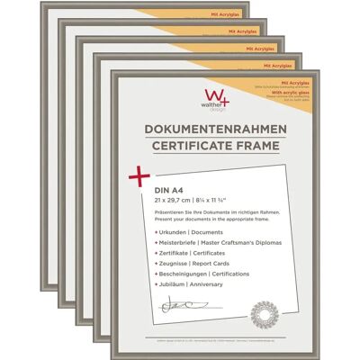Walther Design Steel A4 Picture Frame Set - 5 Pieces Walther Design Steel A4 Picture Frame Set - 5 Pieces