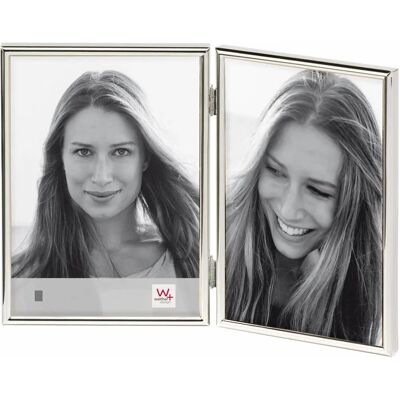 Cadre portrait double Walther Design WD219S Argenté - Cadre photo Cadre portrait double Walther Design WD219S Argenté - Cadre photo