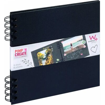 Album a spirale Walther PAC - Nero 18x18 cm Album a spirale Walther PAC - Nero 18x18 cm