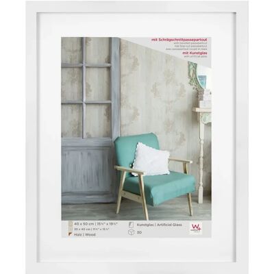 Walther Stockholm Houten Lijst 40x50cm Wit Kunstglas Walther Stockholm Houten Lijst 40x50cm Wit Kunstglas