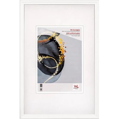 Cadre en bois blanc 13x18 avec verre d'art - Cadre Photo Cadre en bois blanc 13x18 avec verre d'art - Cadre Photo