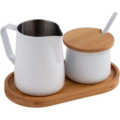 Set Latte e Zucchero APS - Bambù & Acciaio Inox - 5 pezzi Set Latte e Zucchero APS - Bambù & Acciaio Inox - 5 pezzi