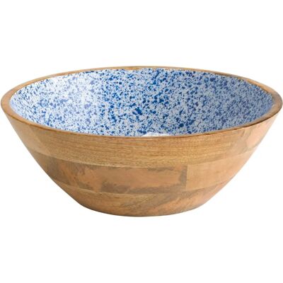 Bol en Bois de Mangue APS - Revêtement en Époxy, 30cm, Bleu & Blanc, Unique Bol en Bois de Mangue APS - Revêtement en Époxy, 30cm, Bleu & Blanc, Unique