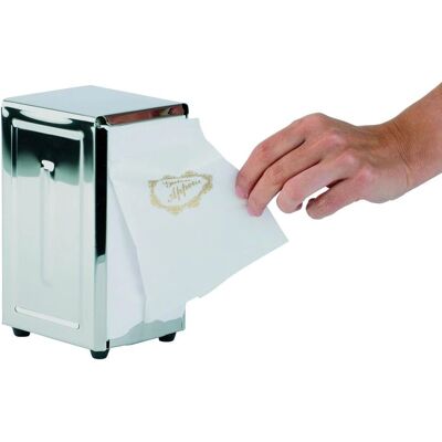 Porta Tovaglioli in Acciaio Inox APS - 10x11,5cm, altezza 18,5cm, per tovaglioli con piega 1/8 Porta Tovaglioli in Acciaio Inox APS - 10x11,5cm, altezza 18,5cm, per tovaglioli con piega 1/8
