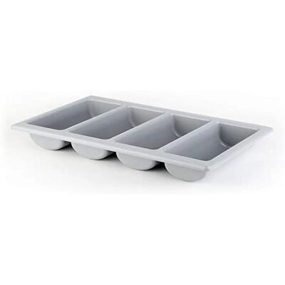 Range-couverts APS GN 1/1 Gris - 4 Compartiments - Compatible lave-vaisselle - Publicité Range-couverts APS GN 1/1 Gris - 4 Compartiments - Compatible lave-vaisselle - Publicité