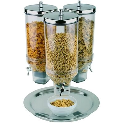 APS Drehbarer Müslispender - Edelstahl - 3 x 4,5L APS Drehbarer Müslispender - Edelstahl - 3 x 4,5L