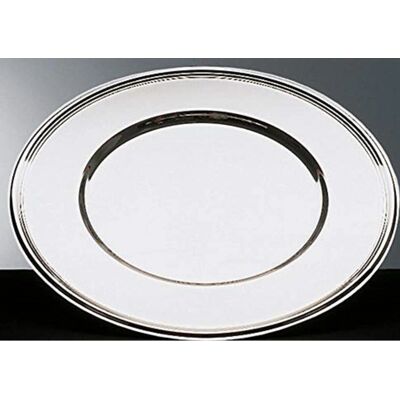 Assiette Ronde en Acier Inoxydable APS - Élégante, 30,5cm, Bord Perlée Assiette Ronde en Acier Inoxydable APS - Élégante, 30,5cm, Bord Perlée