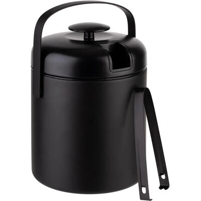 Ensemble de seaux à glaçons en acier inoxydable APS 1,3L - Noir Ensemble de seaux à glaçons en acier inoxydable APS 1,3L - Noir