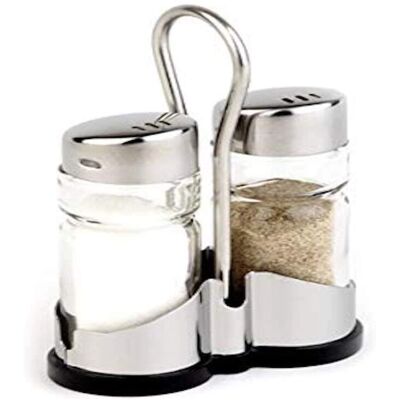 APS Salt and Pepper Shakers - Stainless Steel & Glass Set APS Salt and Pepper Shakers - Stainless Steel & Glass Set
