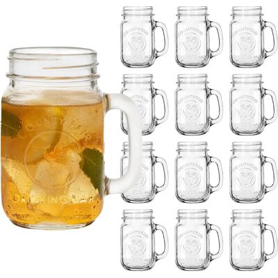 Libbey Drinking Jar met Handvat - 12 stuks - Landelijk stijl Libbey Drinking Jar met Handvat - 12 stuks - Landelijk stijl