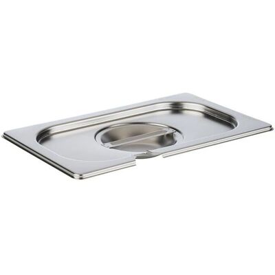 APS Modello 264x162 mm - Coperchio per contenitore GN 1/4 con apertura per cucchiaio - Accessorio da cucina APS Modello 264x162 mm - Coperchio per contenitore GN 1/4 con apertura per cucchiaio - Accessorio da cucina