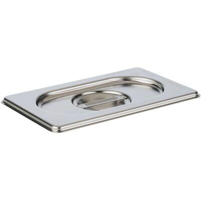 APS - 81591 GN 1/9 Coperchio senza incavo per cucchiaio, acciaio inossidabile, dimensioni 105 x 175 mm/altezza 25 mm APS - 81591 GN 1/9 Coperchio senza incavo per cucchiaio, acciaio inossidabile, dimensioni 105 x 175 mm/altezza 25 mm