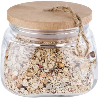 APS Vorratsglas WOODY - Transparent, 1L, mit Holzdeckel APS Vorratsglas WOODY - Transparent, 1L, mit Holzdeckel